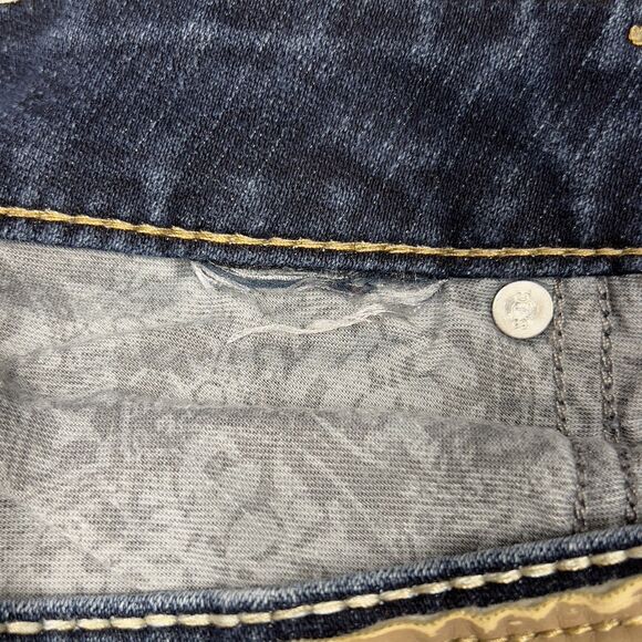 Silver Jeans Women 30x30 Tuesday Slim Bootcut Dark Wash Embroidered Indigo Denim - Picture 14 of 16